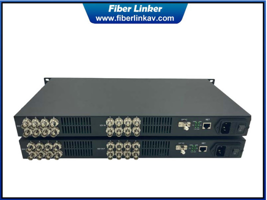 China 16 way HD-SDI Extender with Gigabit Ethernet over fiber optic cable supplier