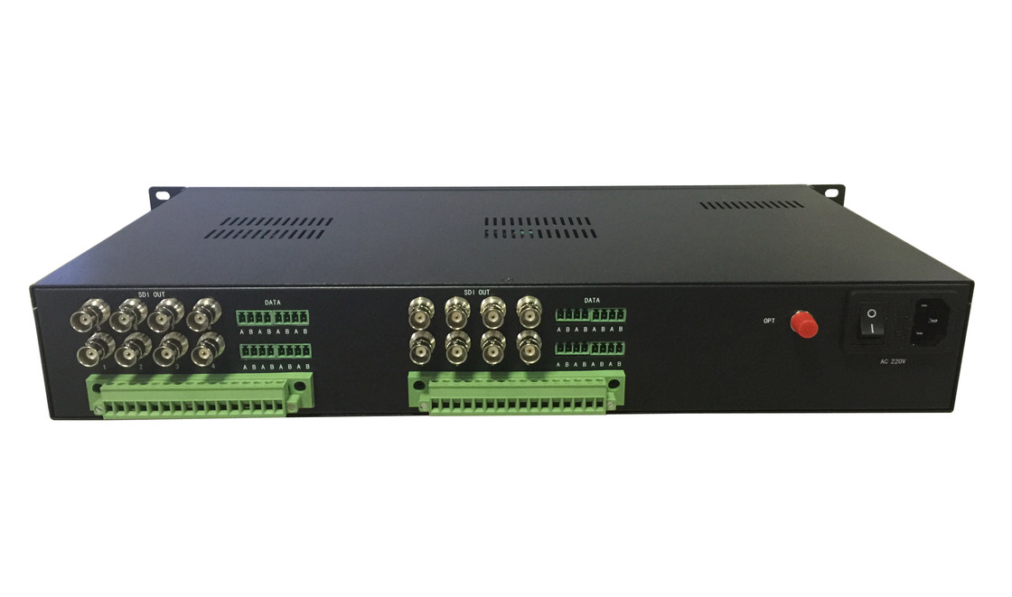 16ch broadcast HDSDI to fiber converter with optional external data