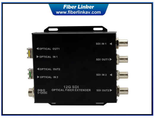 China 2-ch Bidirectional 12G-SDI Fiber Extender and Converter with 4 core optic cables supplier